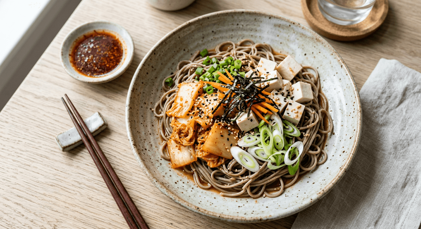 Kimchi and Tofu Cold Soba