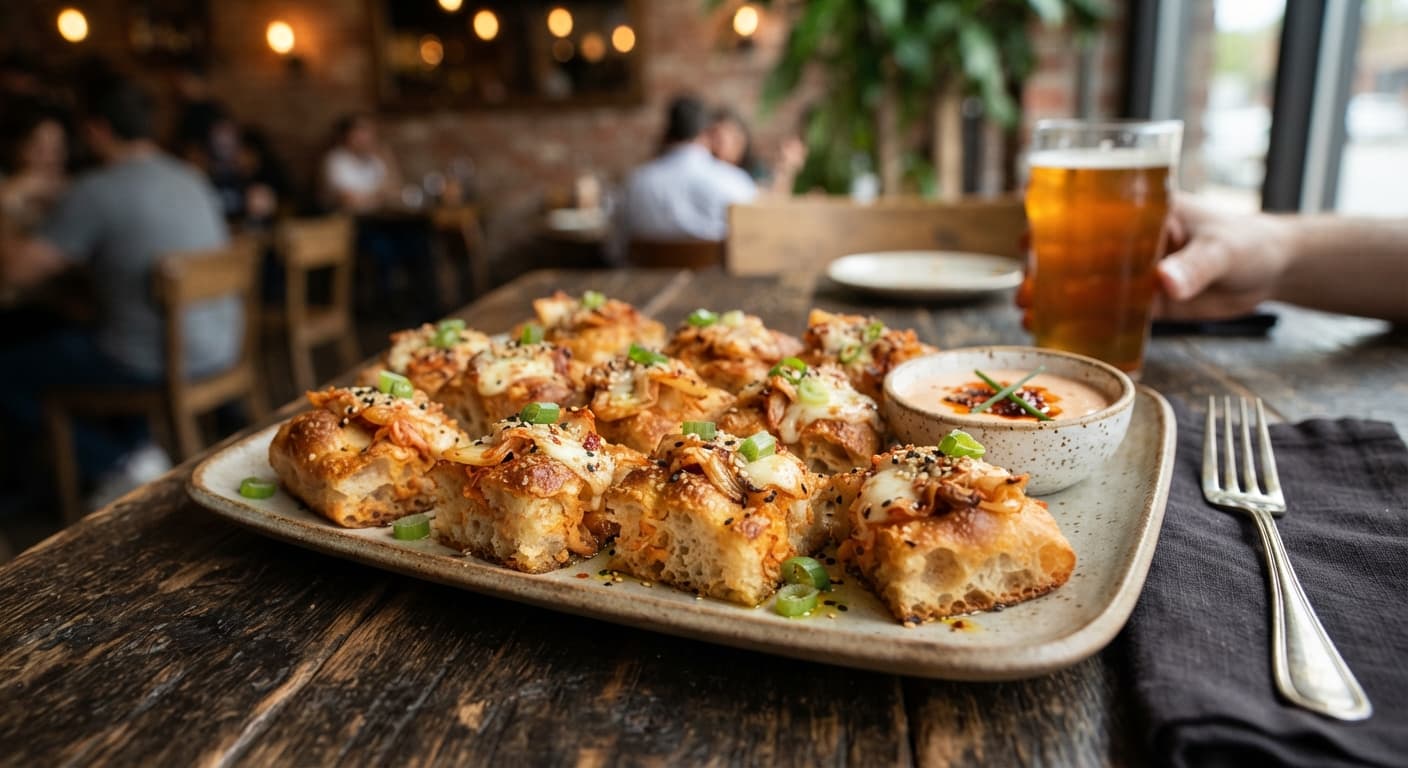 Kimchi Focaccia Bites