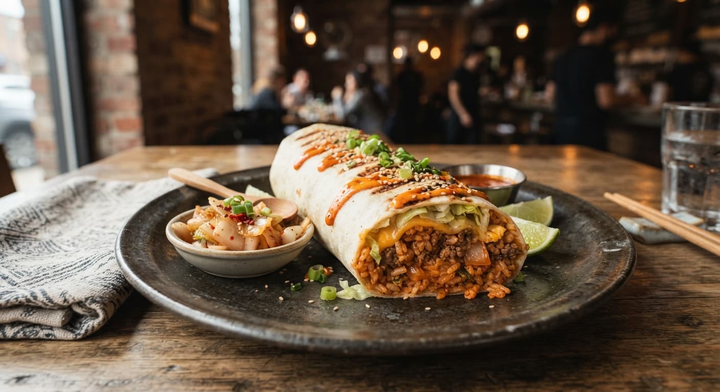 Kimchi Fried Rice Burrito