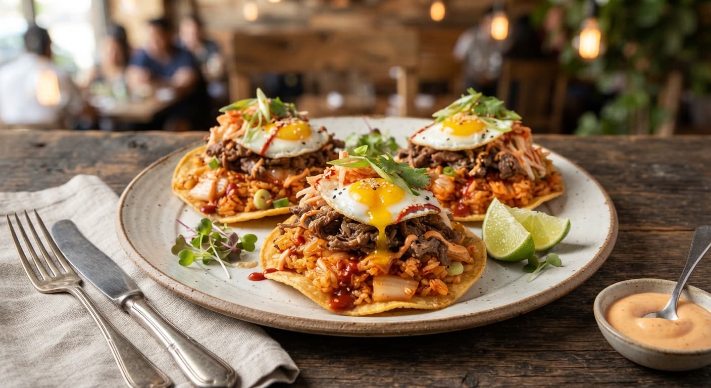 Kimchi Fried Rice Tostadas