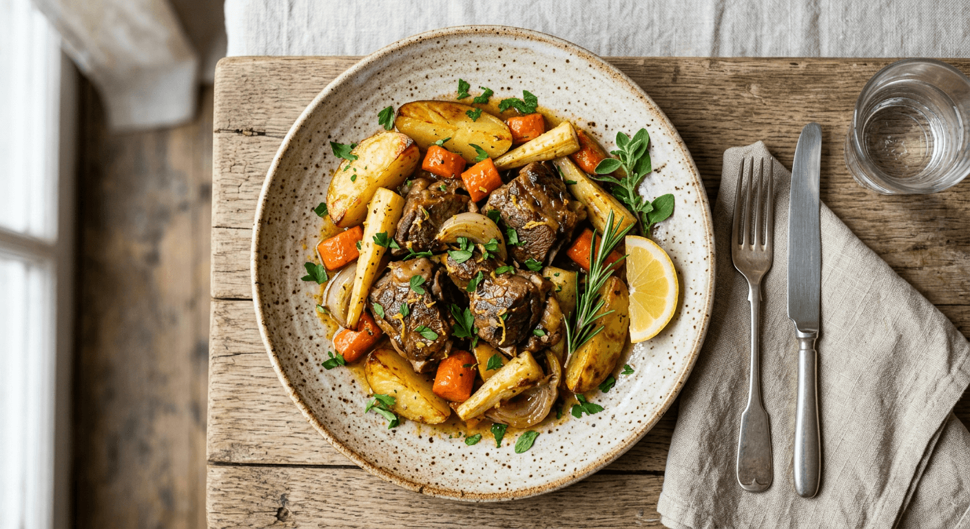 Kleftiko with Root Vegetables