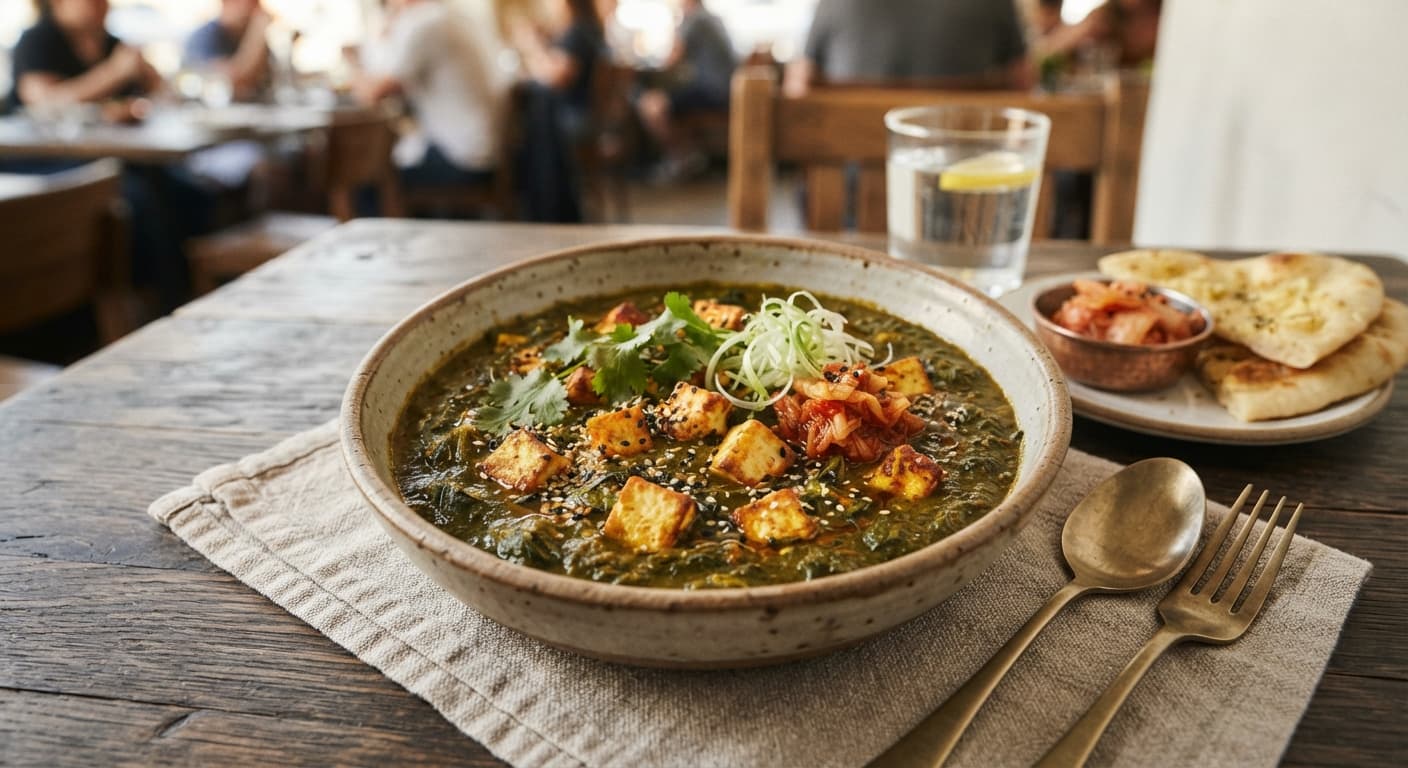 Korean‑Infused Saag Paneer