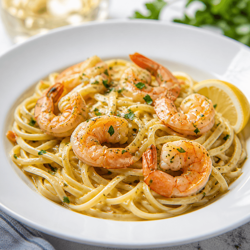 Lemon Butter Shrimp Pasta