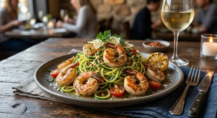 Lemon-Garlic Shrimp Zoodles