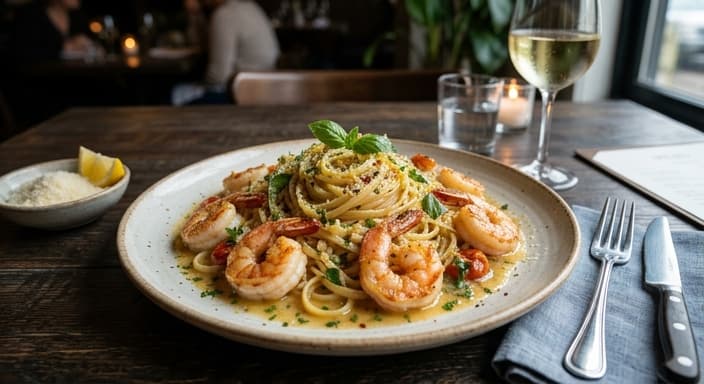 Lemon Herb Shrimp Linguine