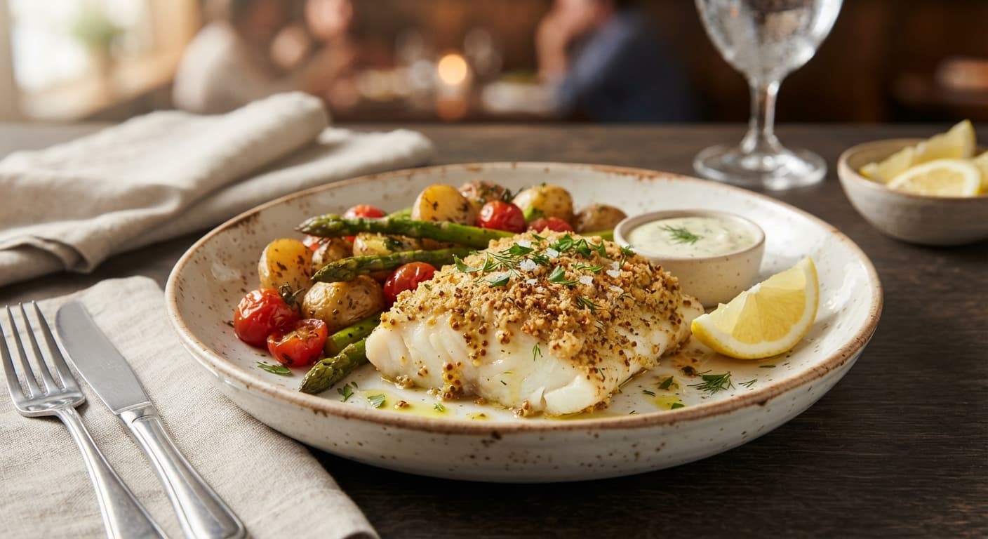 Lemon Mustard Baked Cod