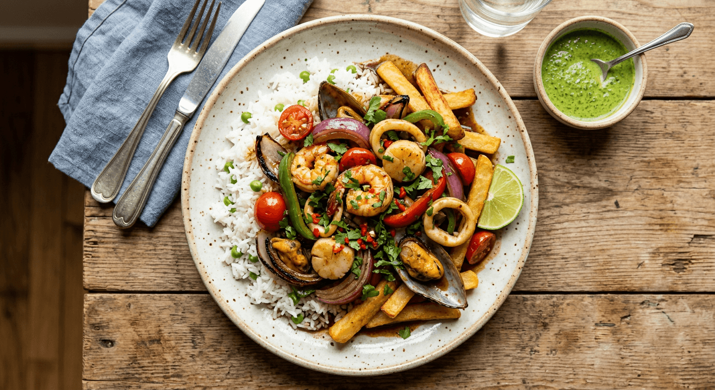 Lomo Saltado de Mariscos