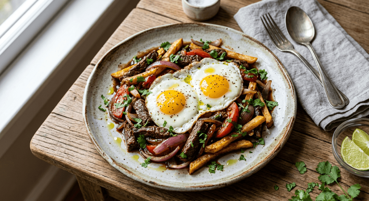 Lomo Saltado Inspired Huevos