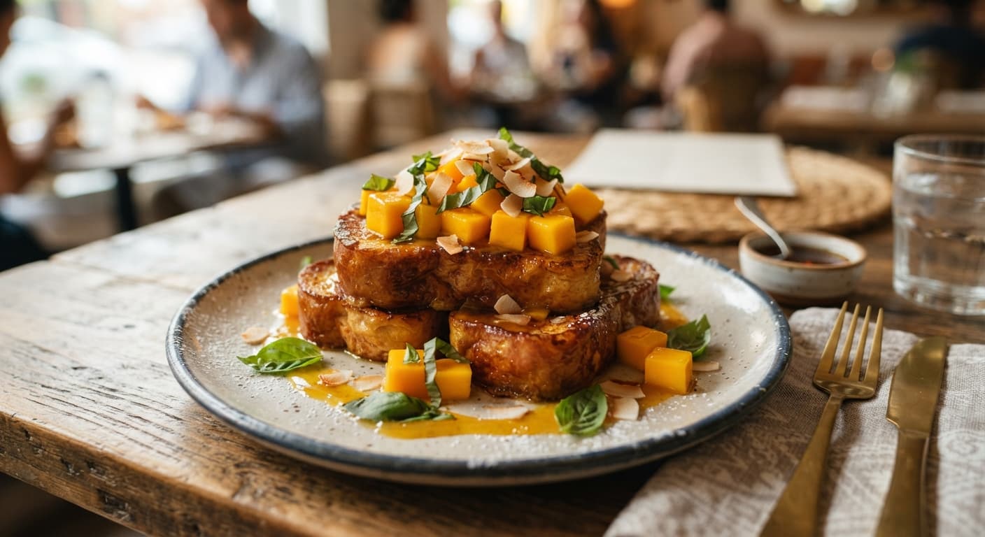 Mango‑Basil French Toast