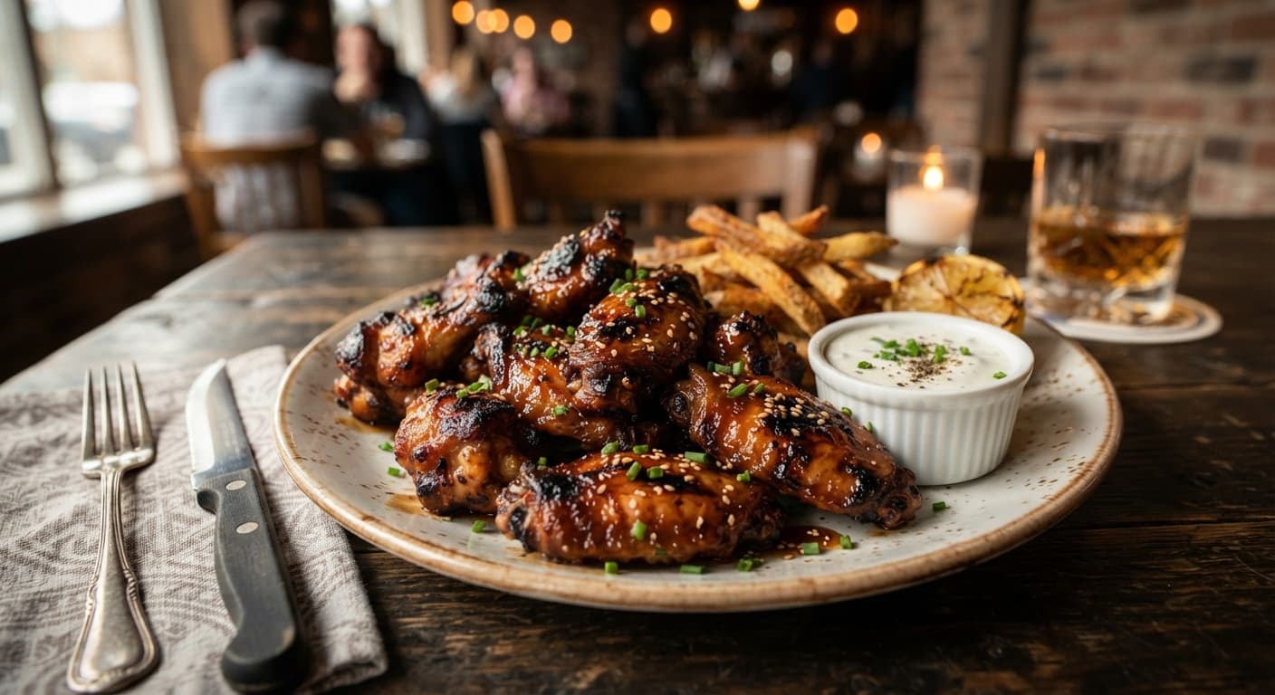 Maple‑Bourbon Smoked Wings