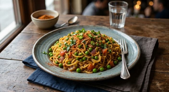 Masala Maggi with Peas