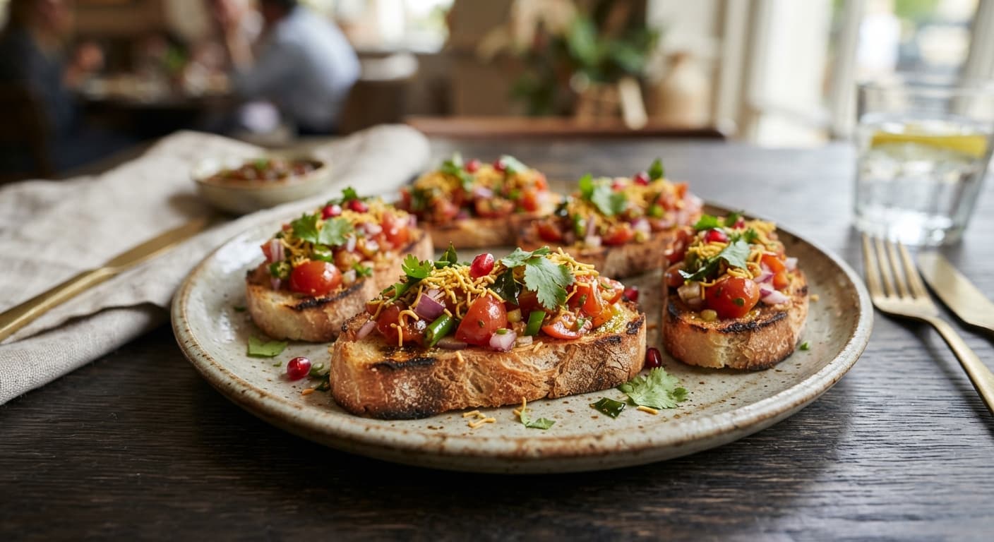 Masala Tomato Bruschetta