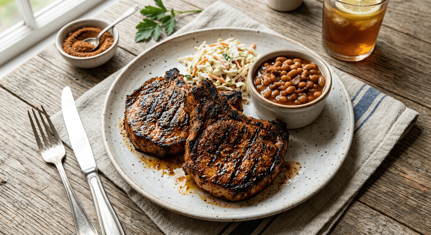 Memphis Dry-Rub BBQ Pork Chops
