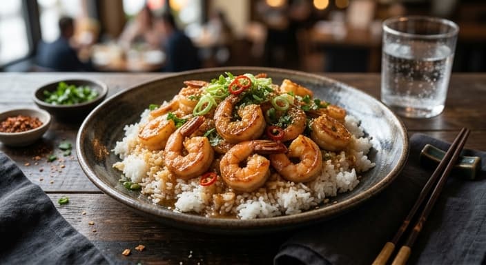 Miso-Butter Shrimp with Rice