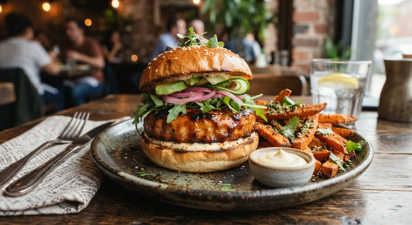 Miso‑Glazed Salmon Burgers