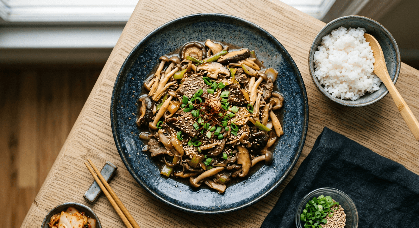 Mushroom and Leek Bulgogi