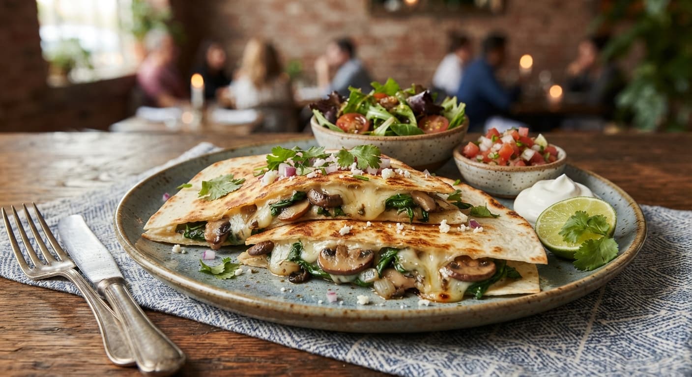 Mushroom & Spinach Quesadilla
