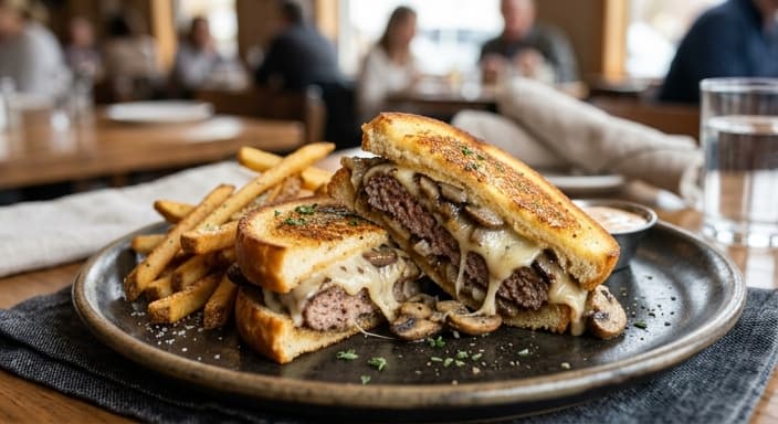 Mushroom Swiss Burger Melt