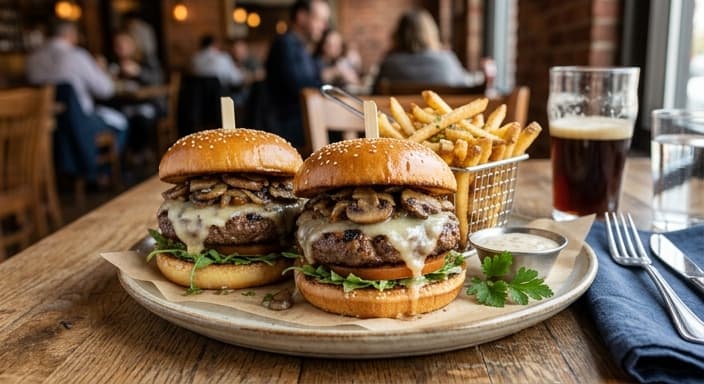 Mushroom Swiss Burgers