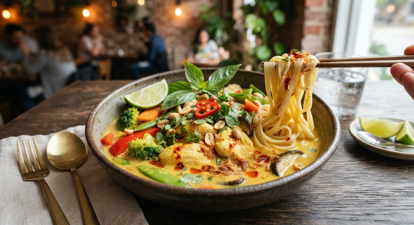 Oat Milk Coconut Curry Noodles