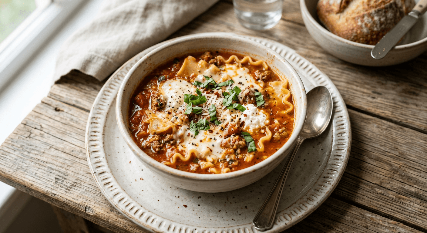 One Pot Lasagna Soup