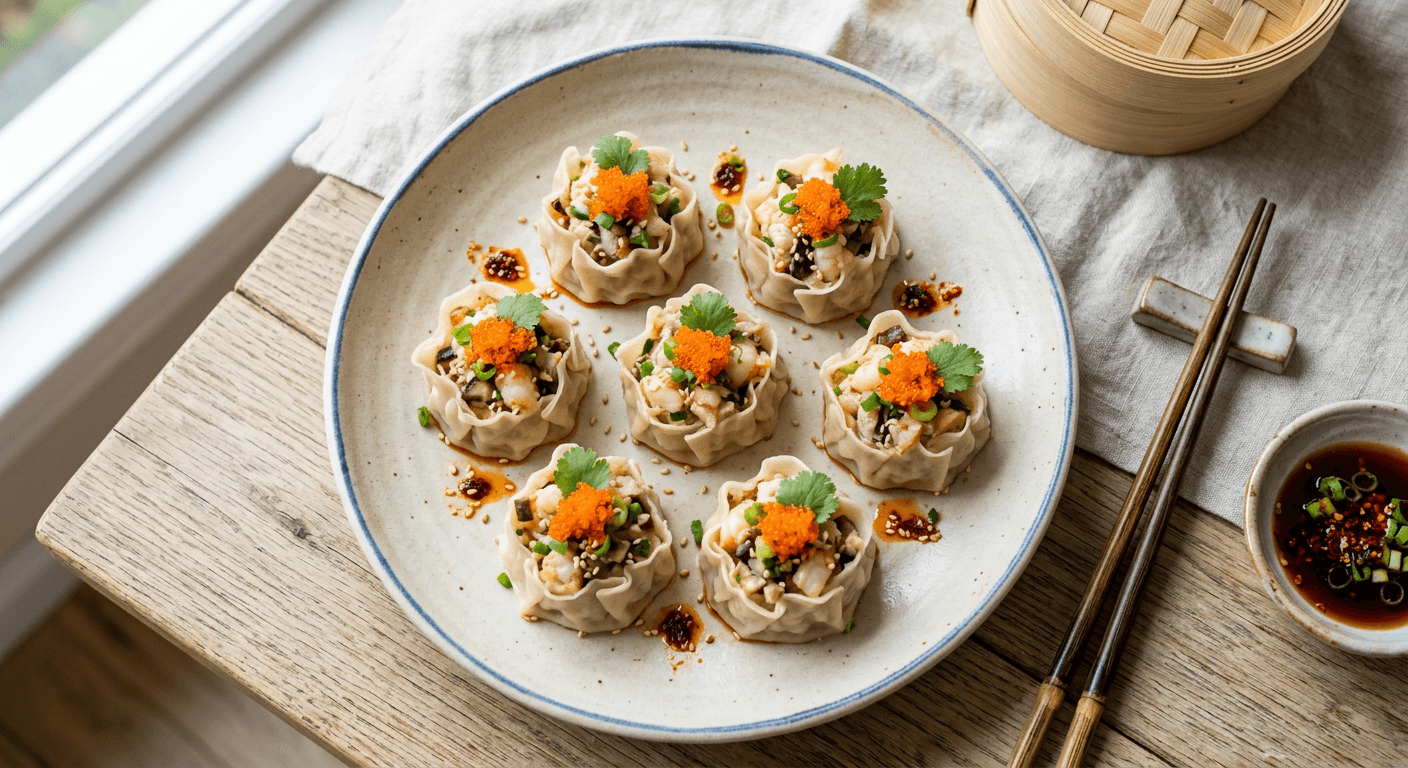 Open Faced Shrimp Shumai