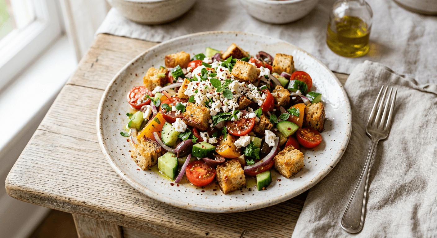 Panzanella-Style Greek Salad