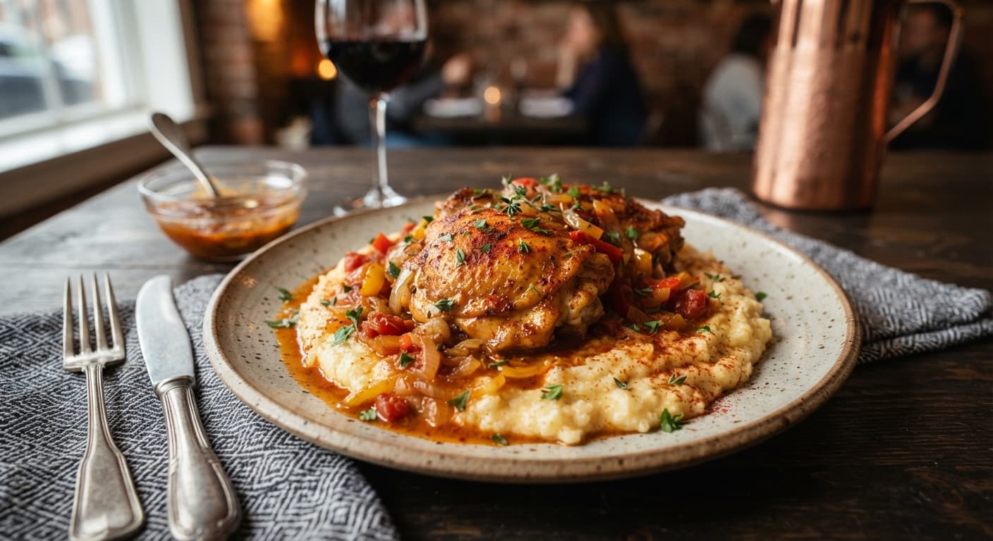 Paprika Chicken with Polenta