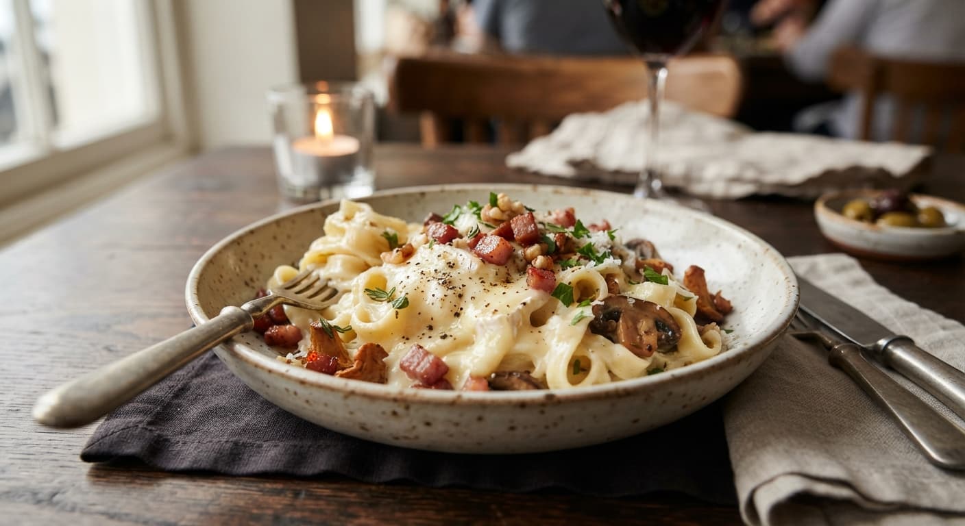 Pasta with Camembert Sauce