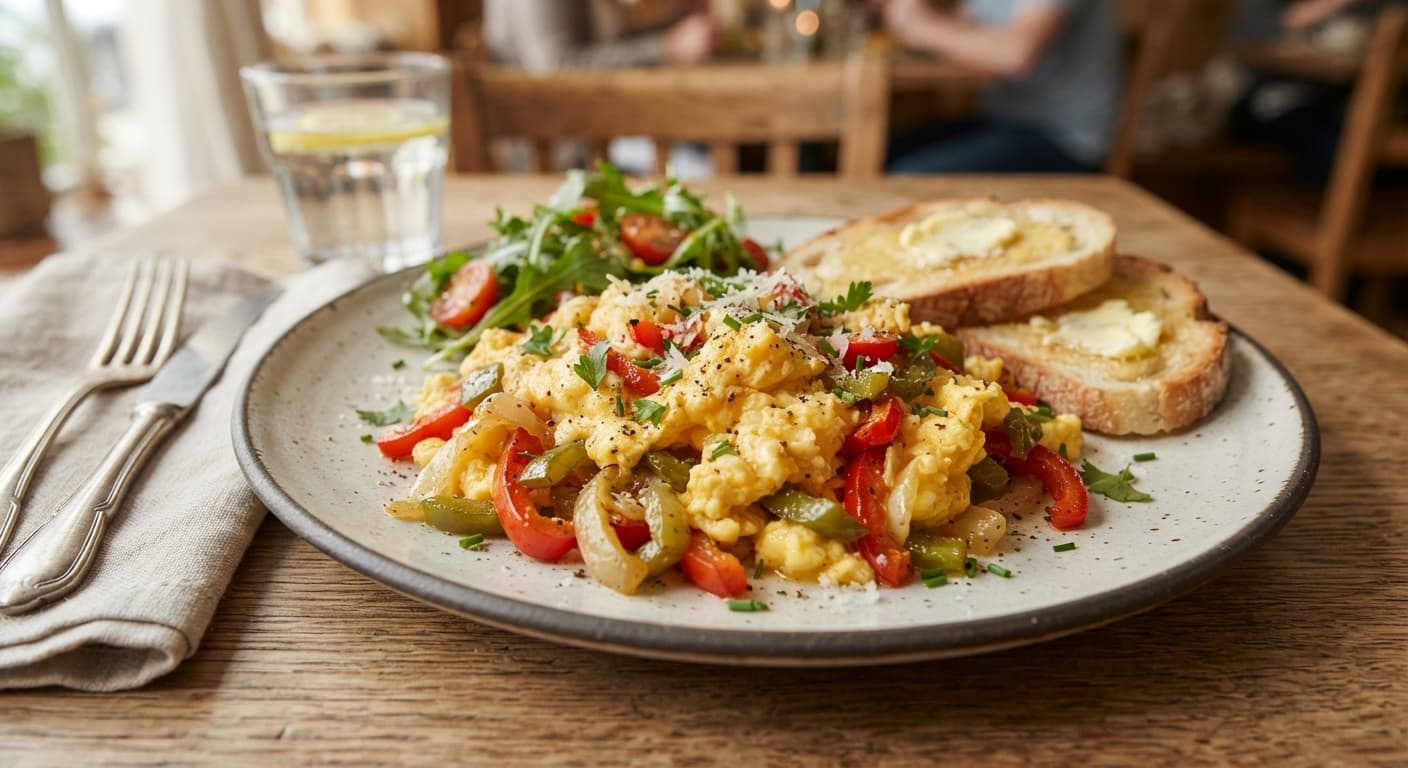 Pepper and Onion Egg Scramble