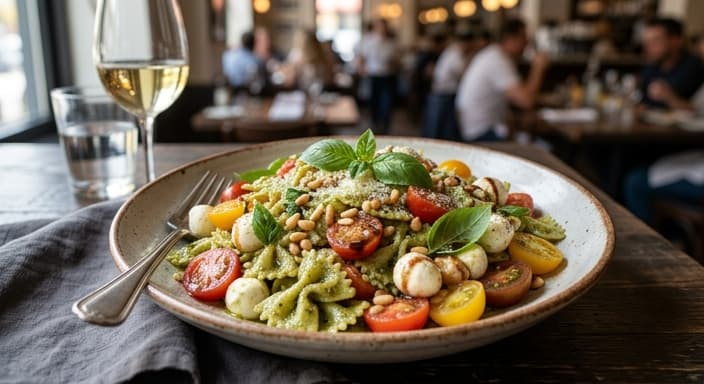 Pesto Caprese Pasta Salad