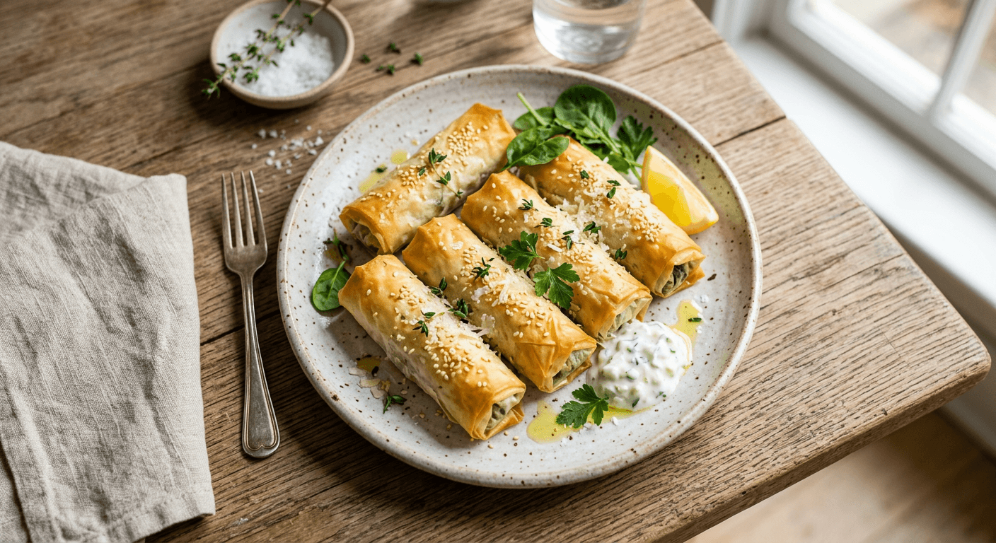 Provencal Spinach Phyllo Rolls