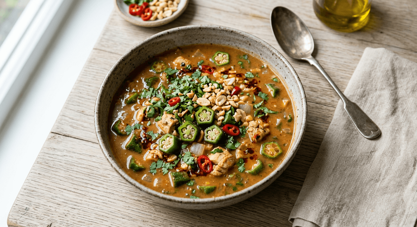 Quick Peanut & Okra Soup