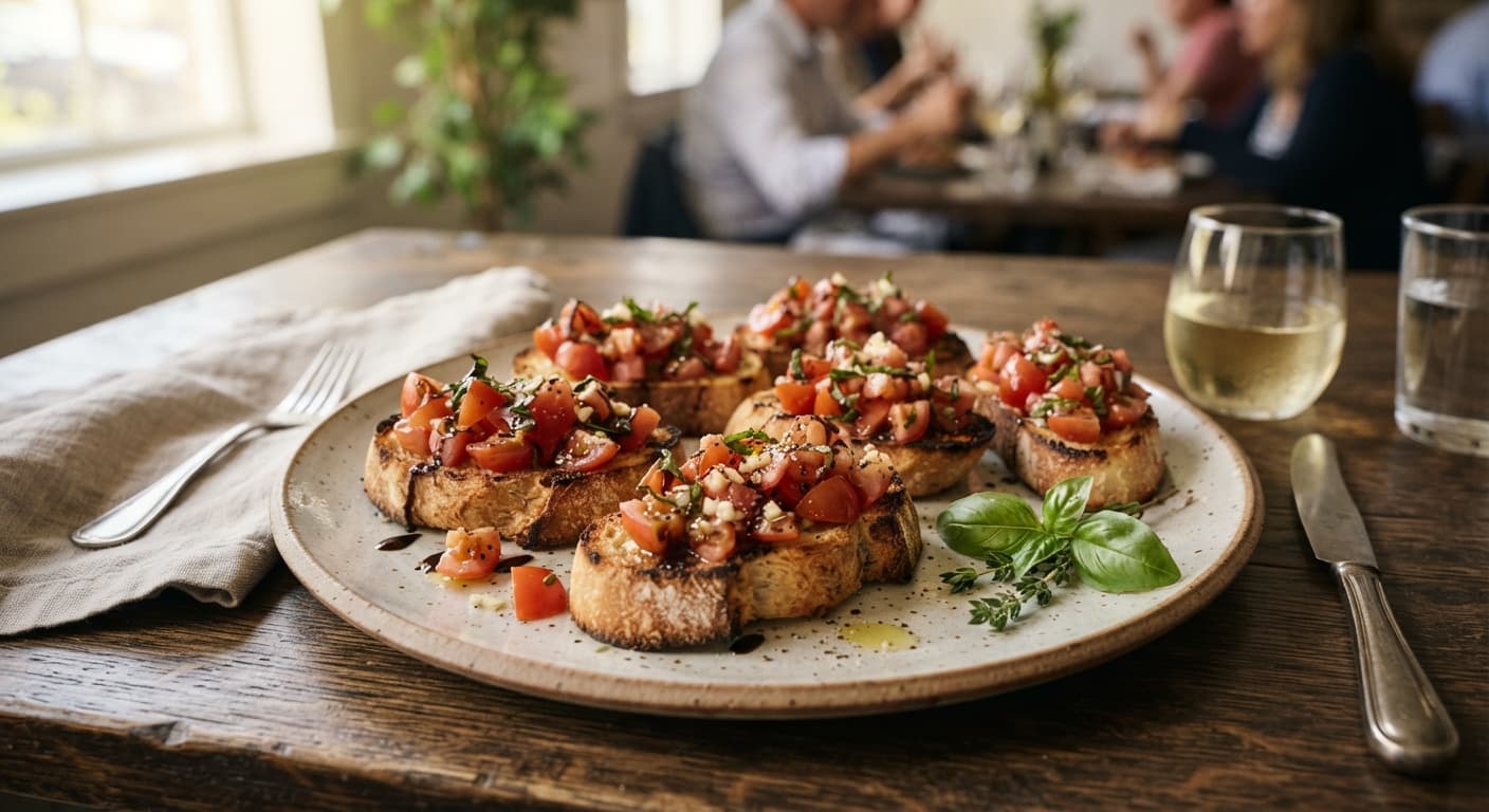 Quick Tomato Basil Bruschetta