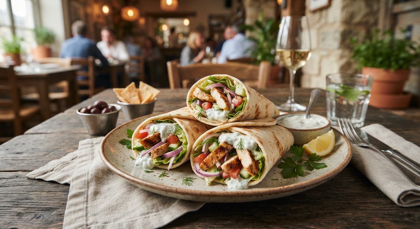 Quick Tzatziki Chicken Wraps
