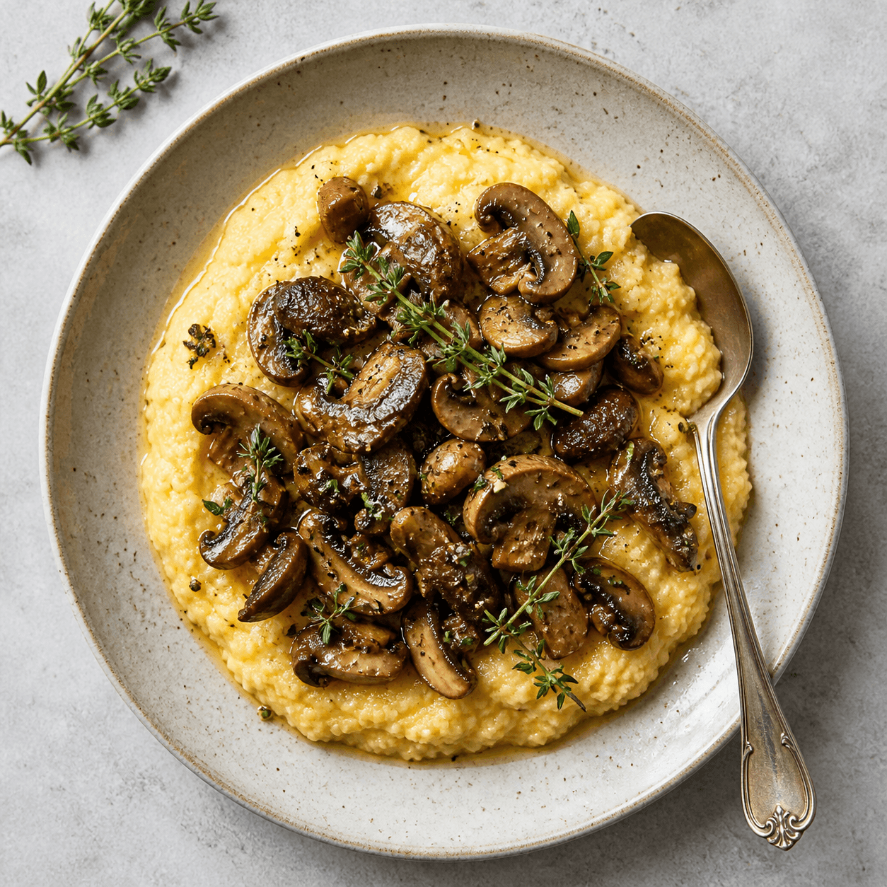 Reca with Mushrooms & Thyme