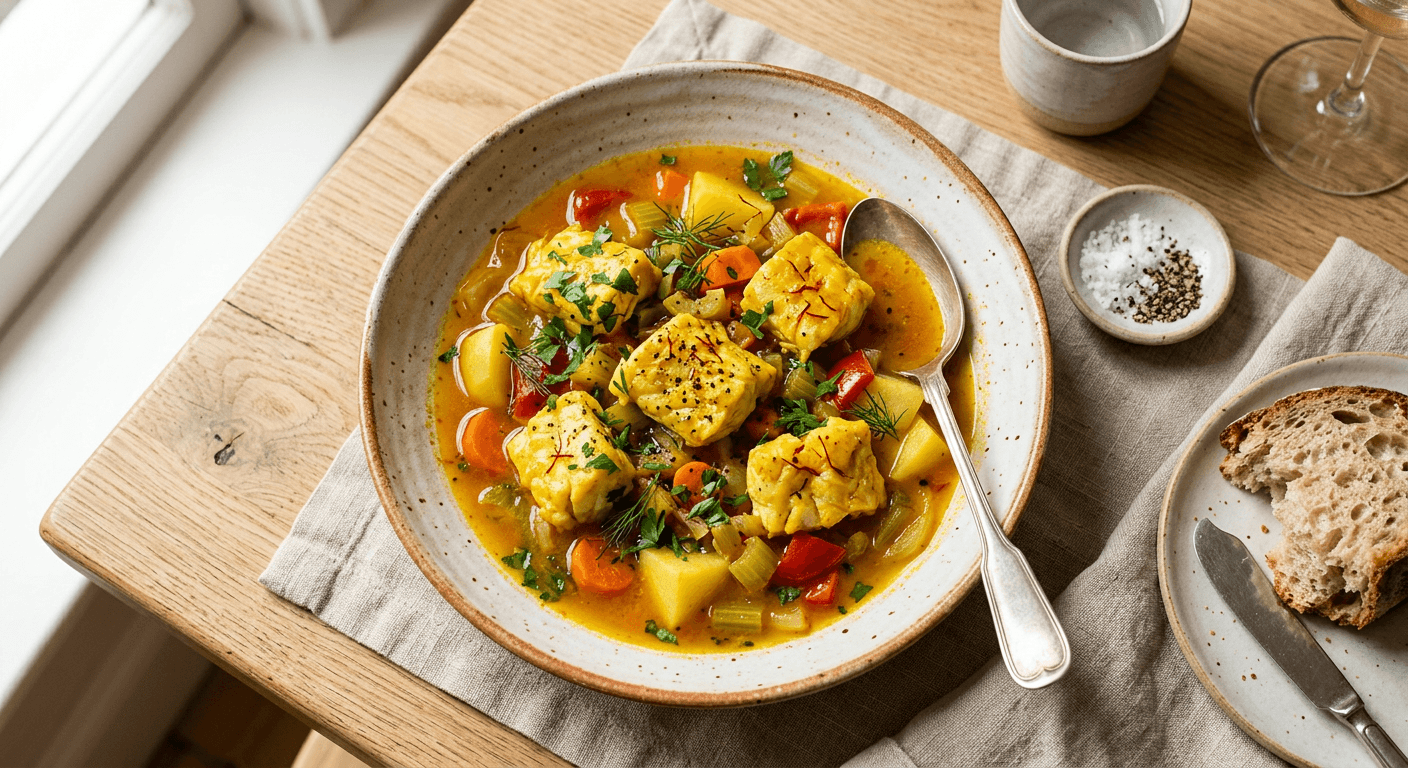 Saffron and Monkfish Stew