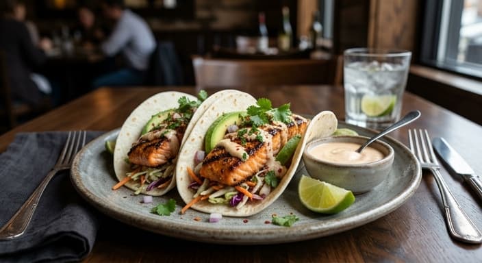 Salmon Sriracha Lime Taco Wraps