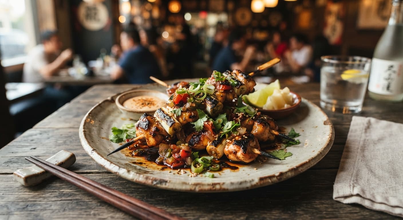 Salsa-Glazed Yakitori Chicken