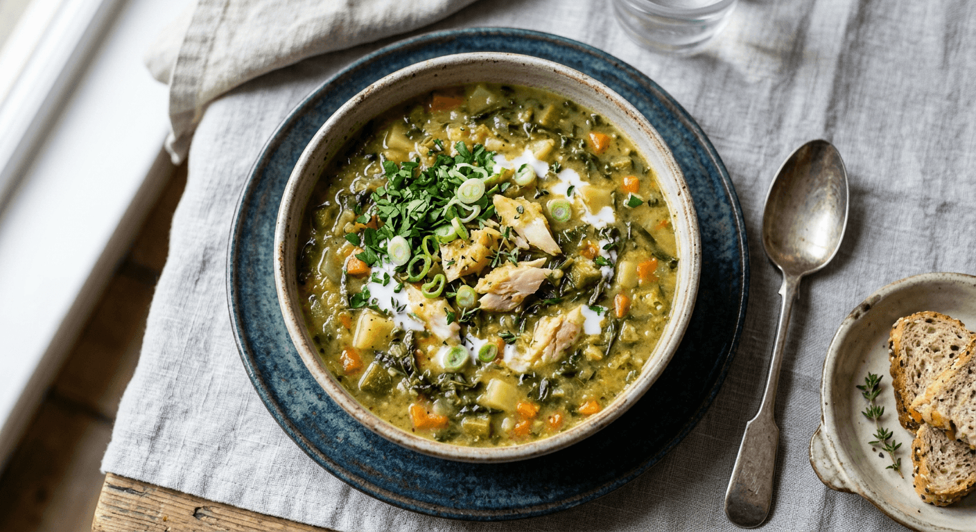 Saltfish and Callaloo Chowder