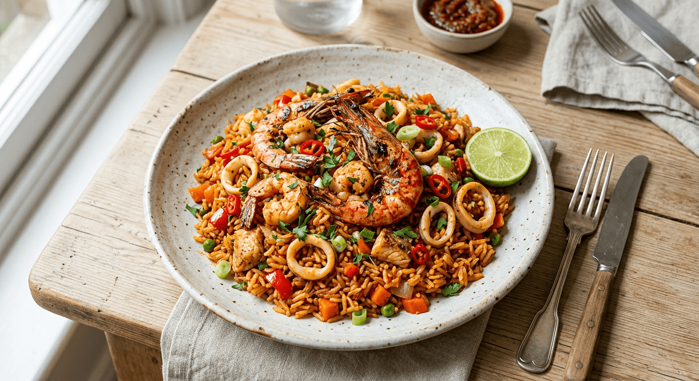 Seafood Jollof Rice