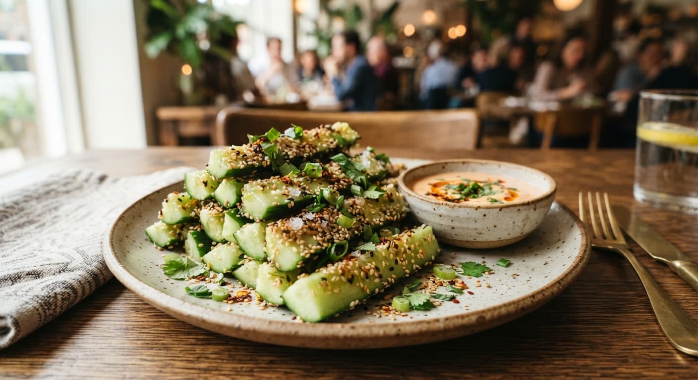 Sesame‑Crusted Cucumber Sticks