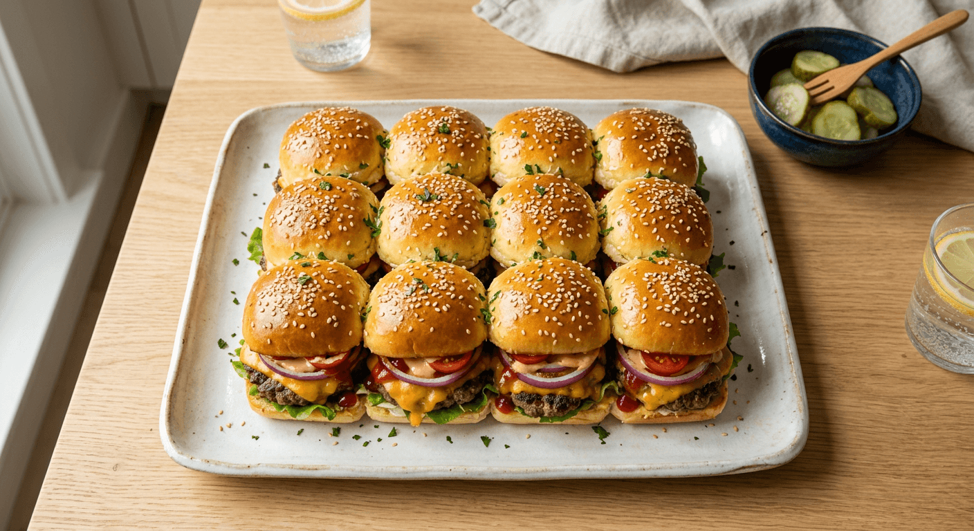 Sheet Pan Cheeseburger Sliders