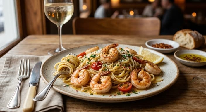 Shrimp Lemon Garlic Linguine