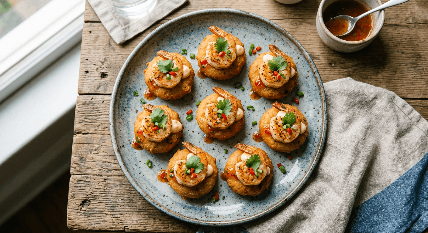 Shrimp-Topped Mini Akara