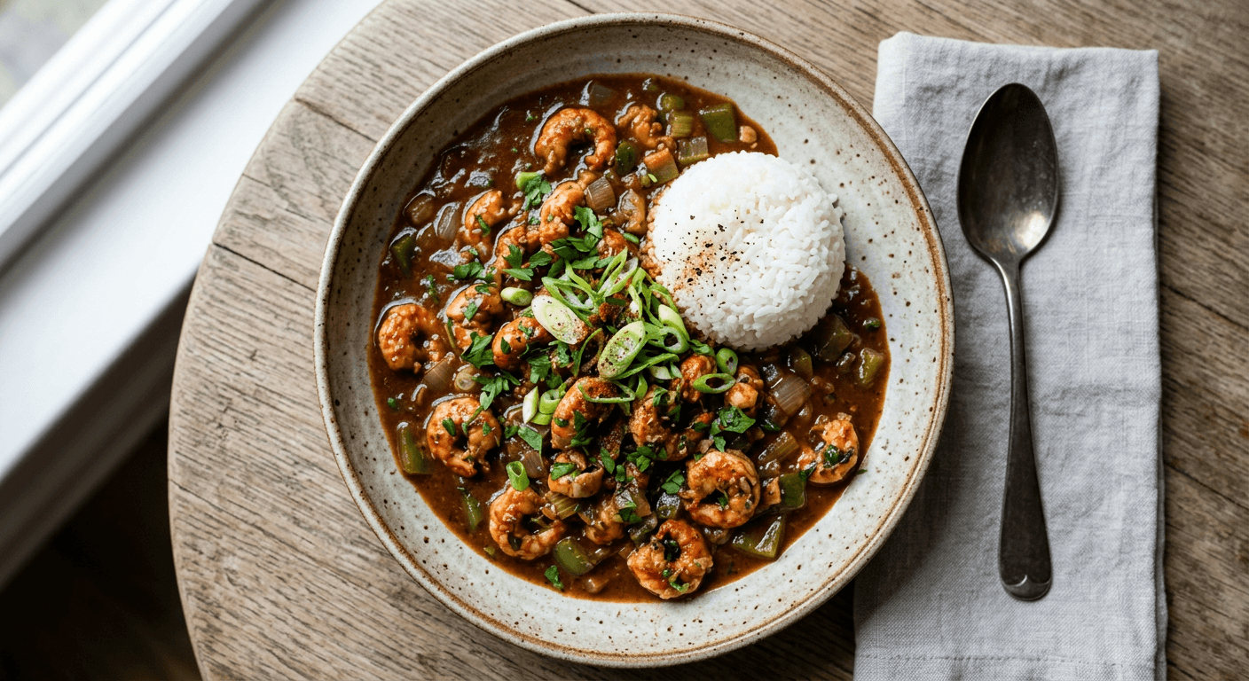 Smoky BBQ Crawfish Etouffee