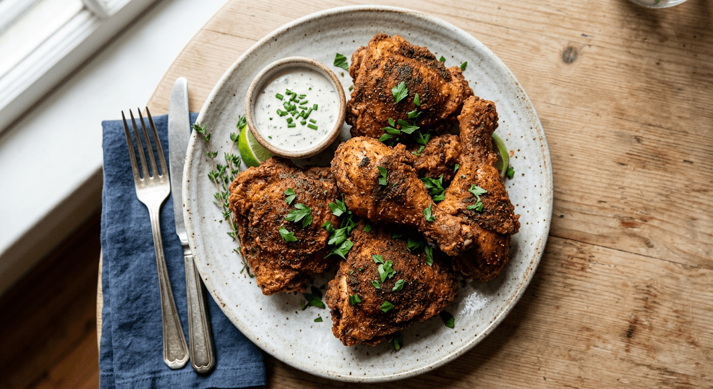 Smoky Dry Rub Fried Chicken