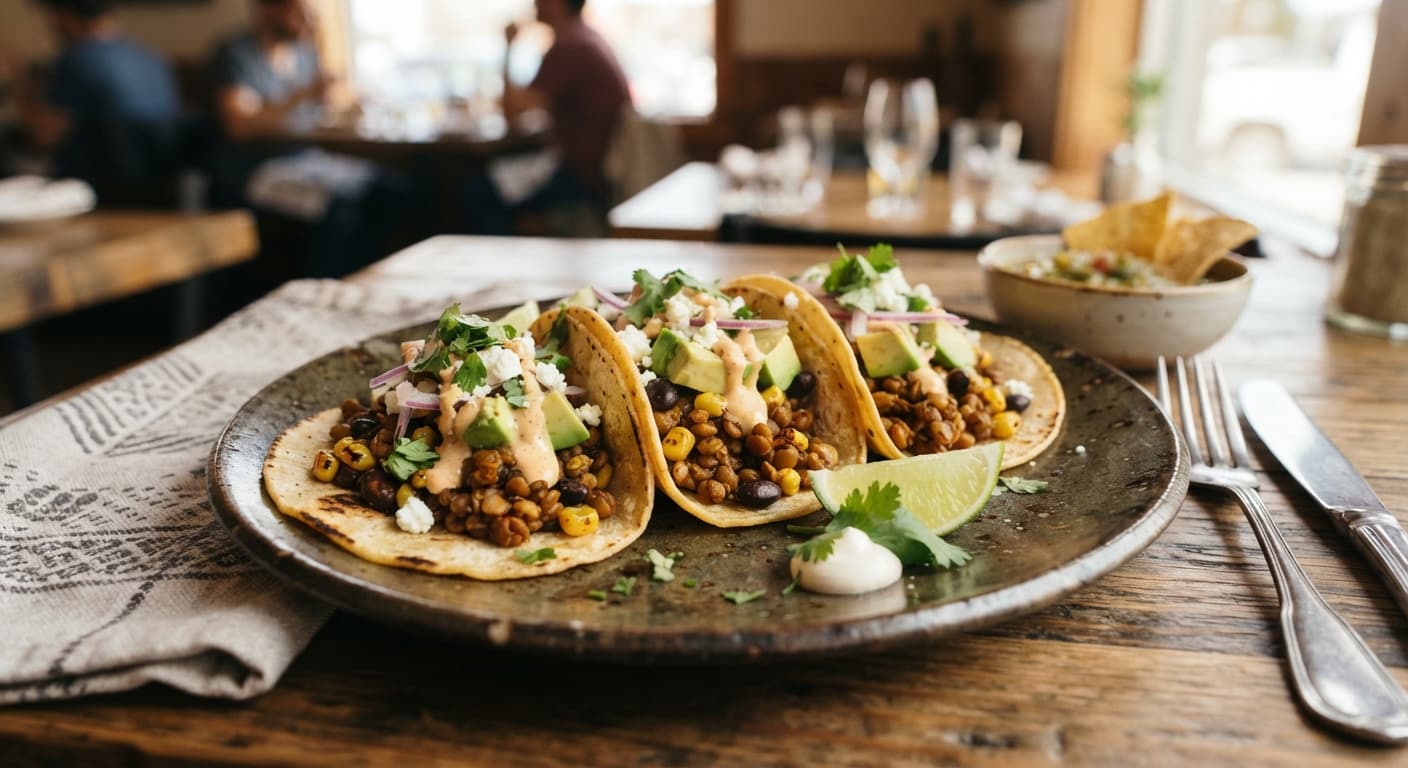Smoky Lentil Tacos with Avocado