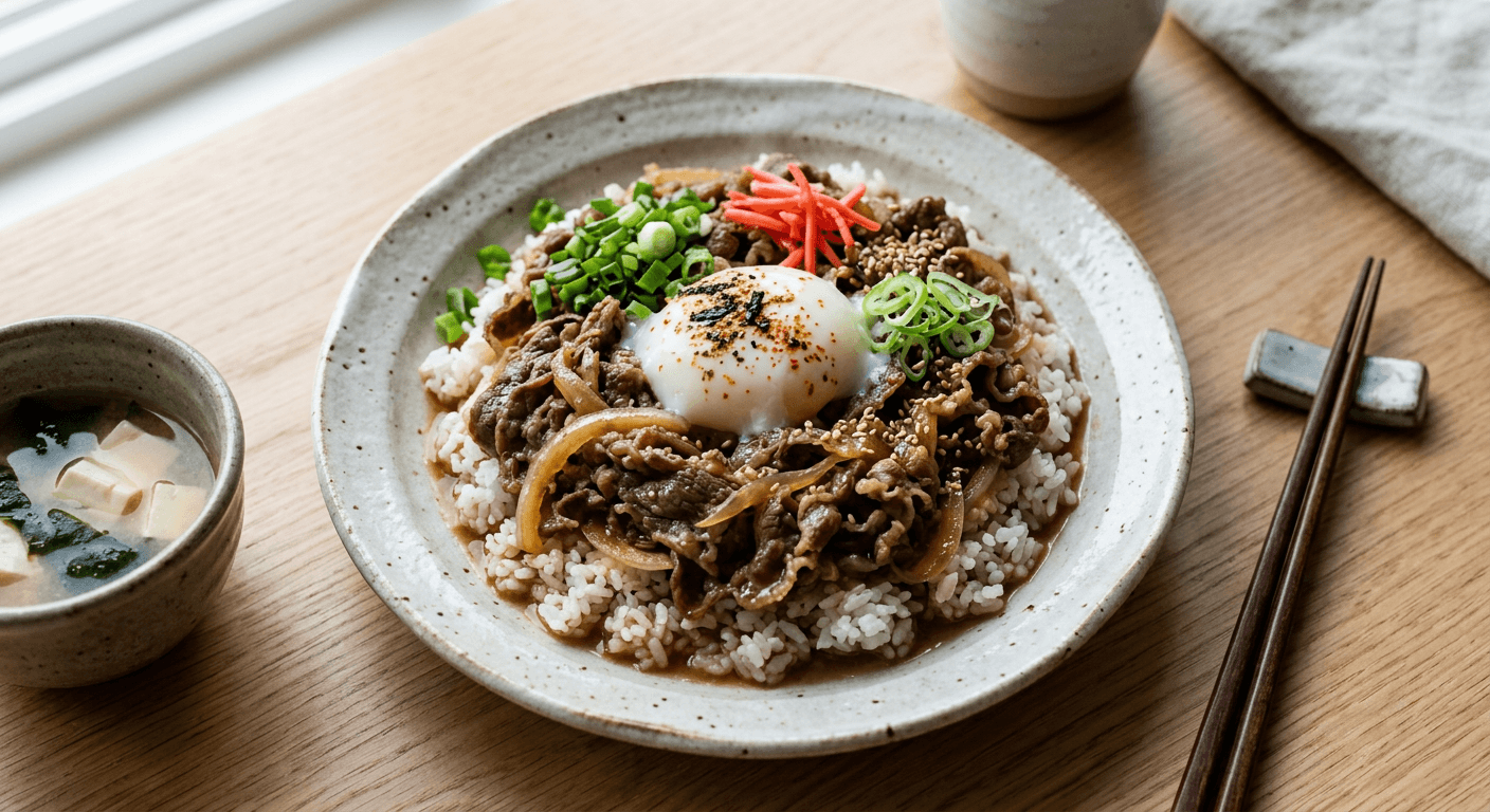 Soft-Poached Egg Gyudon