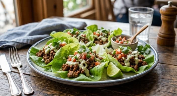 Speedy Beef Taco Lettuce Wraps